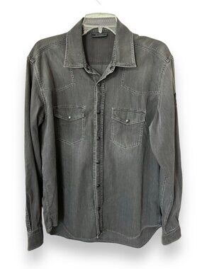 Belfast Grey Cotton Snap Shirt Jacket size Small Medium Western Rugged